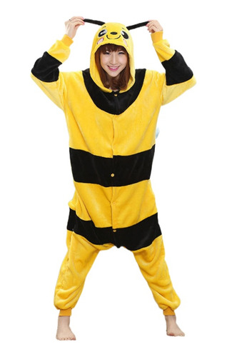 Pijama Kigurumi De Franela Con Forma De Abeja Para Adultos