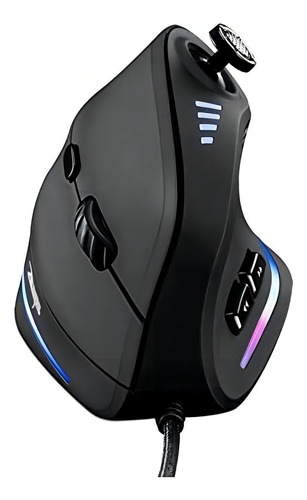 Ratón Vertical Gamer Trelc Ergonómico Rgb Negro