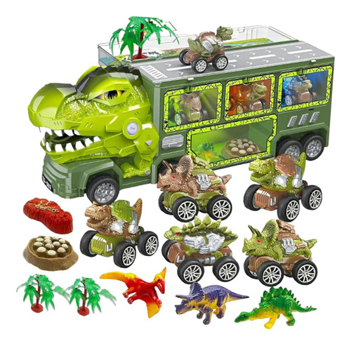 Camión Transportador De Dinosaurios Con Luces Y Sonido,