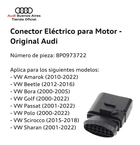 Imagen 4 de 9 de Ficha/conector Eléctrico Para Motor Audi 6x0-973-817