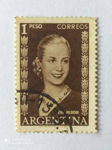 Estampilla Argentina / Eva Perón 1 Peso - 1952