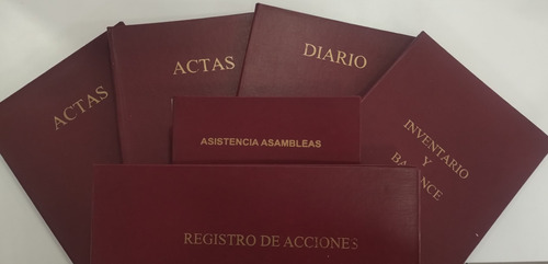 Pack: 2 Actas + Diario + Inv. Y Bal. + Asist. As + Reg. Acc.