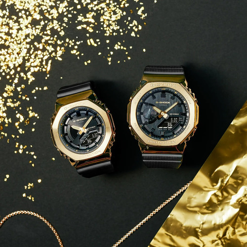 Imagen 10 de 10 de Reloj Casio G-shock Youth Iones Dorados Gm-2100g-1a9cr