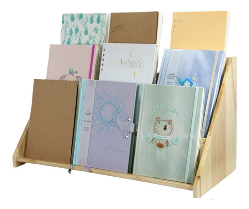 Exhibidor De Madera Para Cuadernos - Tamaño Grande