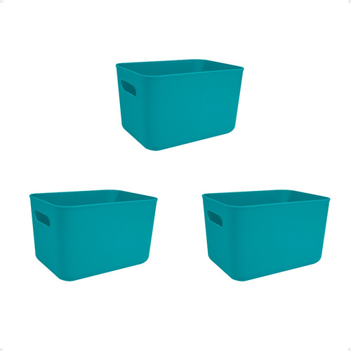 Set X3 Canasto Contenedor Organizador Plastico  26x18x16 Cm