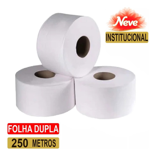 Neve Papel Higienico Rolao Folha Dupla 3x250m Para Empresas