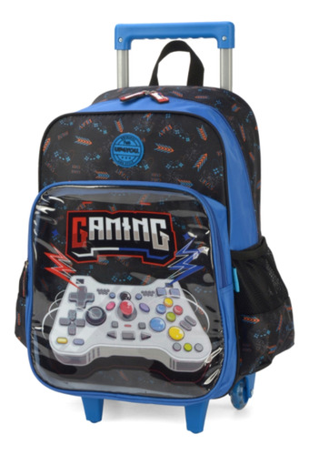 Mochila Carrinho Infantil Game - Up4you Cor Azul Desenho Do Tecido Liso