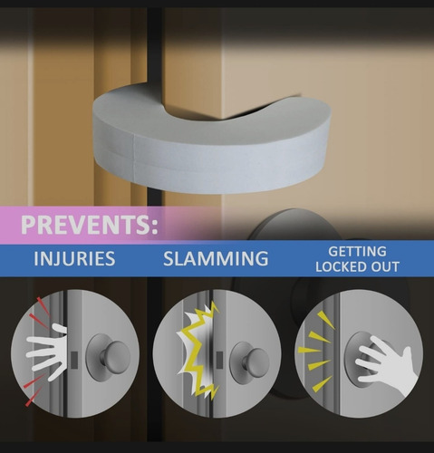 Imagen 2 de 5 de Protector Seguro Para Puertas De Bebe 6 Unidades