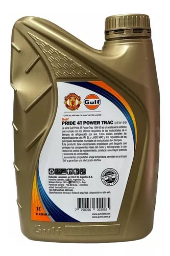 Lubricante para moto POWERTRAC 4T 10W-40 semisintético 1 litro Gulf