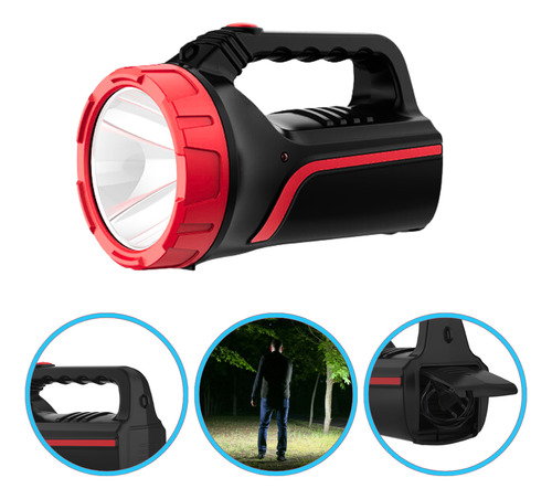 Lanterna Holofote Led Recarregável Camping Pesca Farol