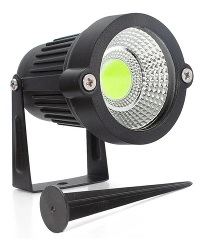 Luminária Espeto Jardim Com Lâmpada Cob Led 9w Luz Verde Cor Da Luz Verde Cor Da Carcaça Preto Voltagem 110v/220v