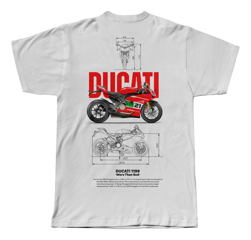 Playera Moto Ducati 1199 100% Algodon Impresion Dtg