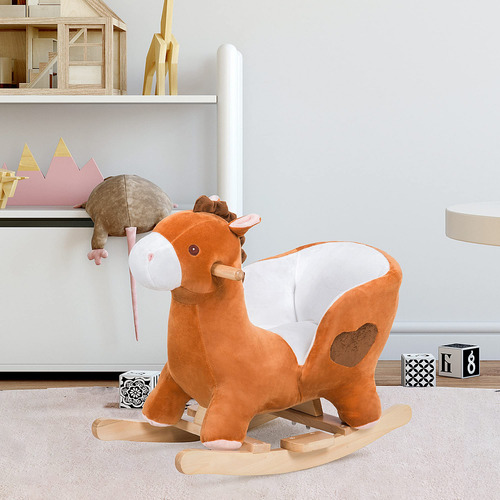 Caballo Mecedor De Madera Juguete De Peluche Para Niños Color