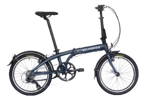 Bicicleta urbana plegable Belmondo 7  2024 R20 frenos v, aluminum, linear spring color azul noche