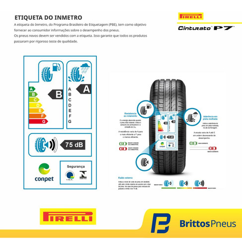 Pneu Pirelli Aro 17 Cinturato P7 Ao - 225/45 R17