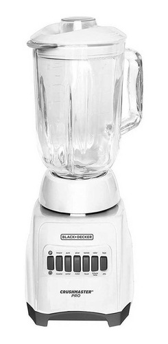 Imagen 2 de 4 de Licuadora Black+Decker CrushMaster Pro BL1000 1.25 L blanca con vaso de vidrio 120V