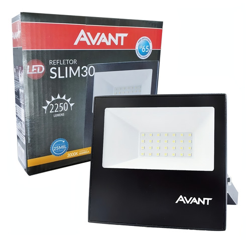 Refletor Holofote Led Smd 30w Branco Quente 3000k Bivolt