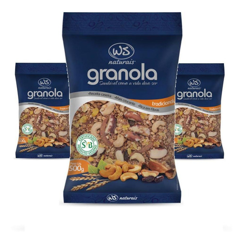 Kit 3 Granolas Tradicional Ws Naturais 500g