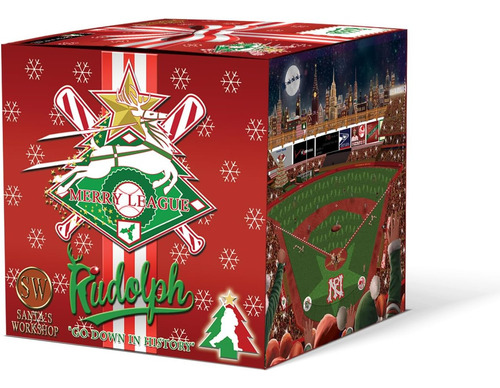 Rudolph Béisbol Navideño Oficial De The Merry Leagues. Calce