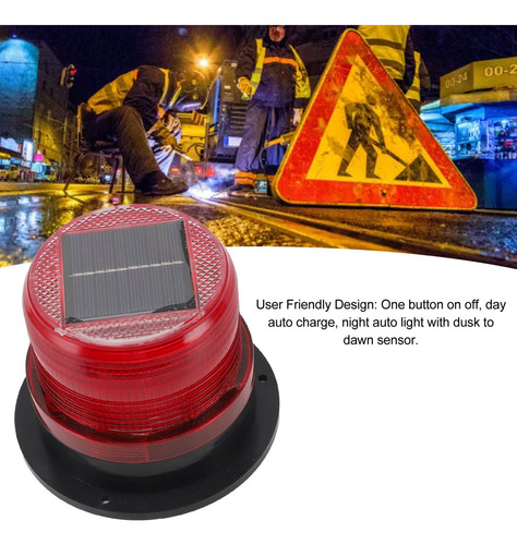 T Baliza Solar Roja Y Roja Con Sensor De 8 Led Desde El