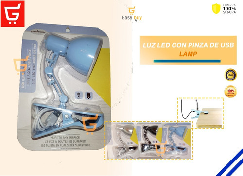 Lampara Led Con Pinza Escritorio Portatil                   