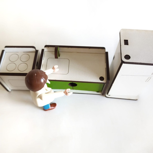 Imagen 2 de 10 de Muebles Casita Muñecas Infantil Cocina Comedor Dormitorio