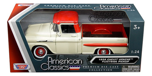 1958 Chevrolet Apache Pick Up Beige Motormax 1:24 Caja