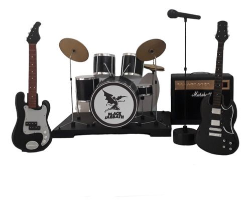 Miniaturas Instrumental Banda De Rock Black Sabbath 