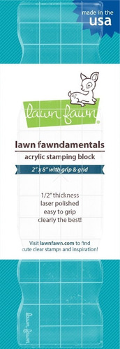 Base Acrílico Transparente P/sellos Lawn Fawn Rectángulo 2x8