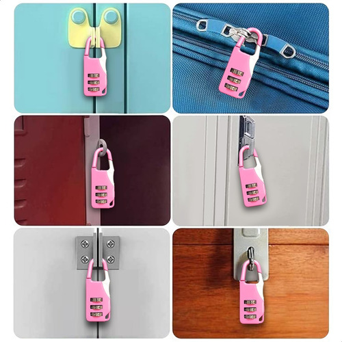Imagen 3 de 7 de Candado Combinacion Digitos Lockers Valija Seguridad Mochila