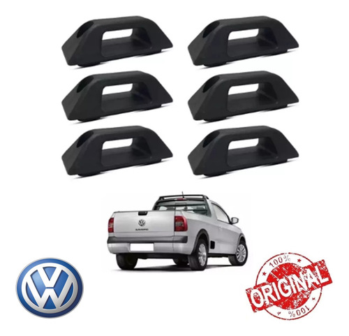 Kit 6 Gancho Caçamba Saveiro G5 G6 2019 2020 2021 2022 2023