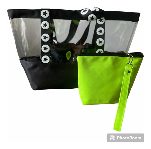 Bolso Playero Cristal Con Neceser Incluido