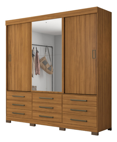 Mueble Guardarropas-closet- Ropero C/espejo Y Cajones-nt5030