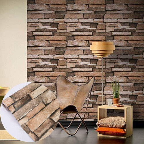 Imagen 5 de 10 de Papel Tapiz De Piedra Laja Adherible 10m X 45cm