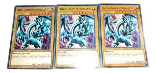 Yugioh 3x Dragão Branco De Olhos Azuis