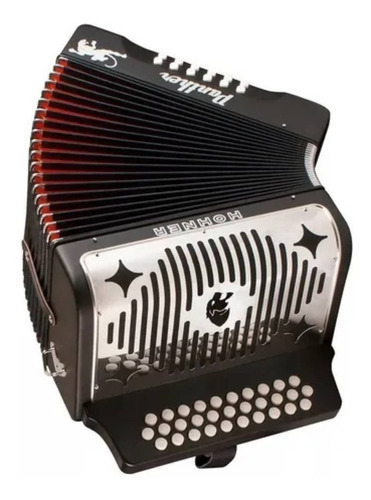 Hohner Panther A4840 Acordeón Diatónico Fa 31 Boton 12 Bajos Negro