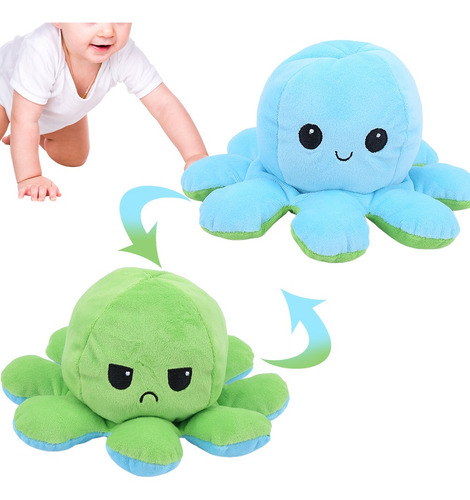 Pulpo - Muñeca De Peluche Reversible De Doble Cara