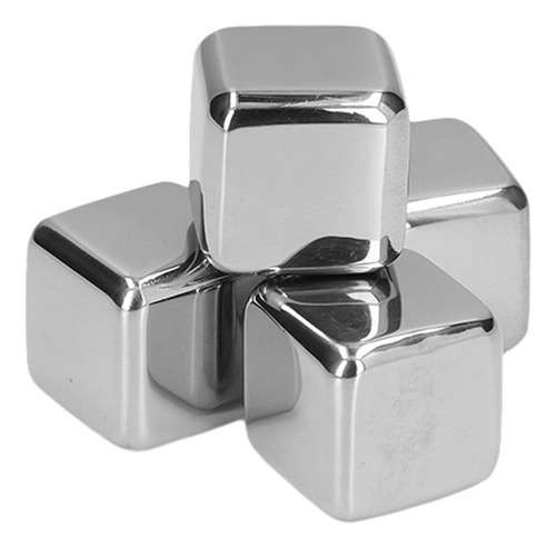 Piedras De Whisky Metal Ice, 4 Unidades, De Acero Inoxidable