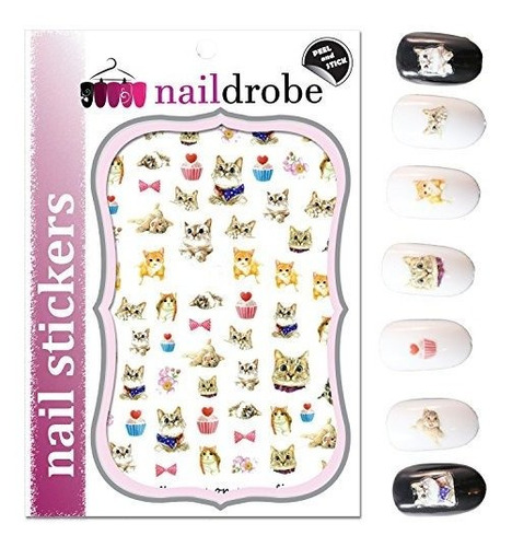 Etiquetas Y Calcomanías - Naildrobe Sweet Kitty Cat Pegatina