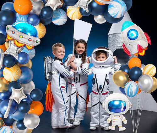 Imagen 4 de 5 de Arco Globos Decoracion Astronauta Espacial Cohete Cumpleaños