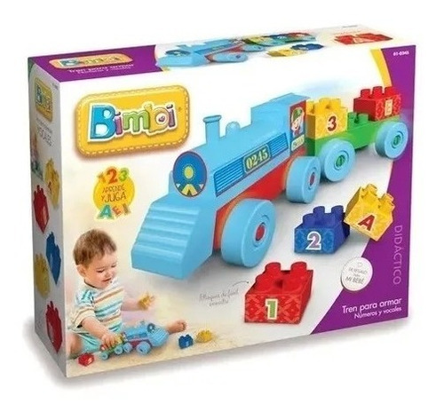 Tren Didactico Para Armar Con Numeros Y Vocales - Bimbi