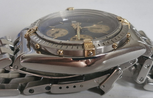 Relógio Breitling Chronomat Aço E Ouro. Fundo Azul. Ouro E Aço Ouro E Aço Azul (Usado)
