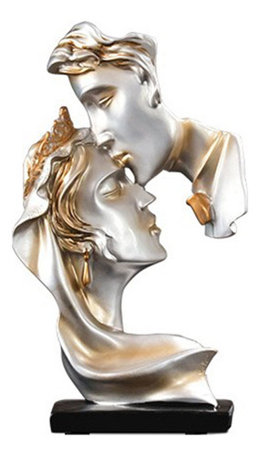 Estatua De Personaje Romántico De Pareja Besándose En Resina