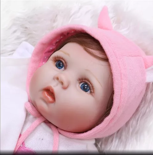 Boneca Bebê Reborn Menina Realista 100% Silicone 55cm Cor: ; Tamanho: 55;