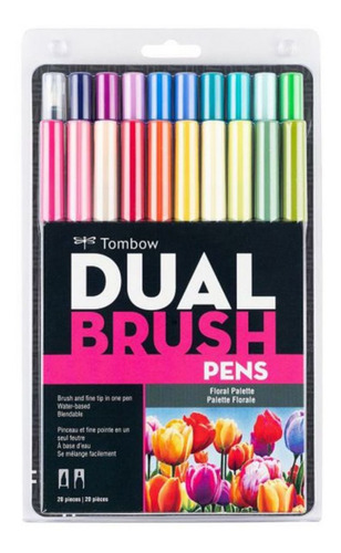 Set Marcadores Tombow Dual Brush Floral 20 Colores