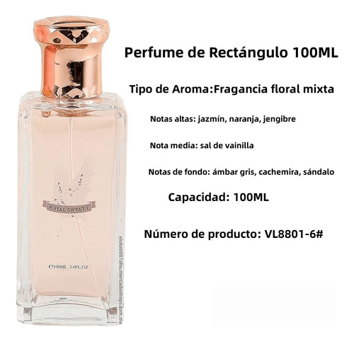 Perfume De Rectángulo Aroma Floral Con 100ml