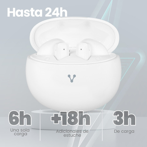 Audífonos Inalámbricos ESB-310 Vorago | Bluetooth 5.4 TWS Sonido Premium Batería 24H USB-C Micrófono Integrado Diseño Compacto Controles Táctiles Ideal para Deporte Compatible con iOS Android PC