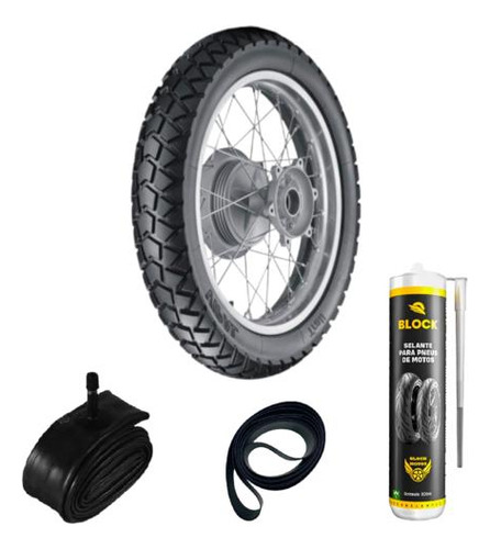Pneu 90/90-21 54s Tr300 Vipal + Câmara + Cinta + Selante