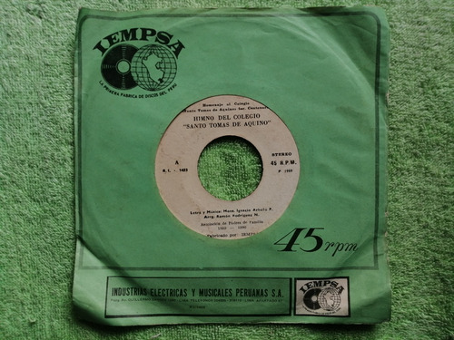 Eam 45 Rpm Vinilo Himno Del Colegio Santo Tomas De Aquino 89