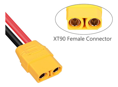 Conector Solar Cable Xt90 12awg 1m Xt90 Hembra 45a Cab...